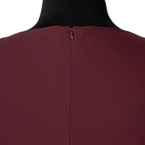 Theory Women's Dress Maroon Red Wool Stretch Sheath Business Office Work Midi 10 - Picture 9 of 9